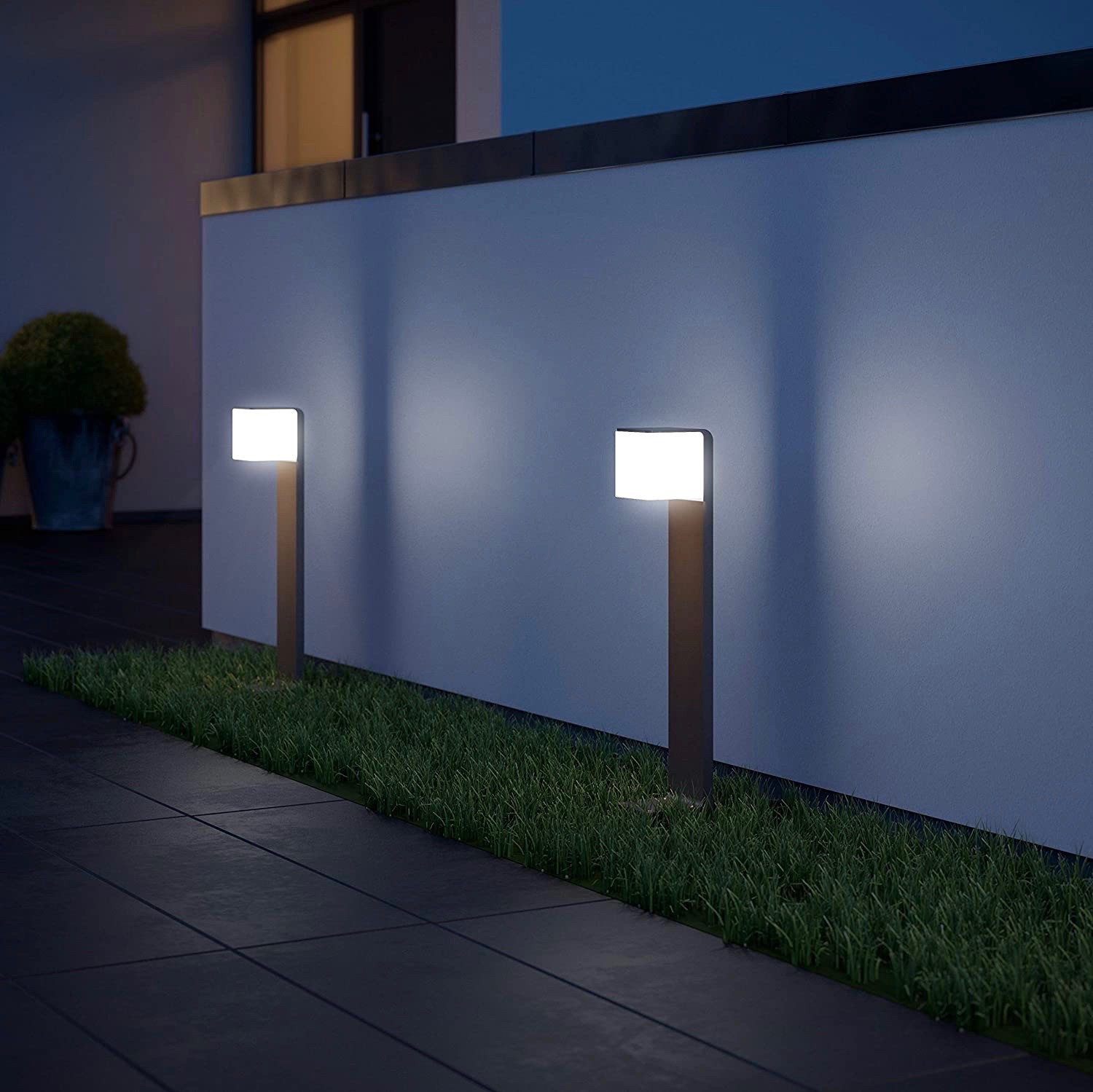 223,95 € Envio grátis | Farol luminoso 9W 63×13 cm. Controle com APP para smartphone Metais. Cor prata