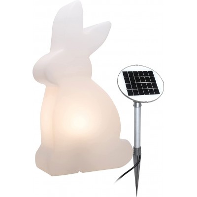 134,95 € Envoi gratuit | Meubles avec éclairage 6W 50×29 cm. Recharge solaire. conception en forme de lapin Polyéthylène. Couleur blanc