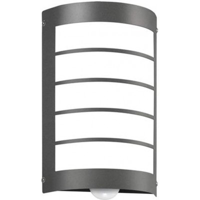 户外壁灯 75W 圆柱型 形状 28×18 cm. 运动检测器 阳台, 花园 和 公共场所. 玻璃. 灰色的 颜色