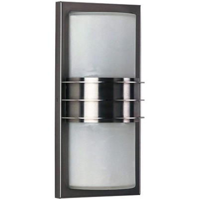 Outdoor wall light 75W Rectangular Shape 36×17 cm. Terrace, garden and public space. Modern Style. Stainless steel and Glass. Silver Color