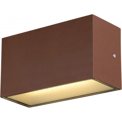 Aplique de pared exterior 14W 20×11 cm. LED bidireccional Aluminio. Color marrón