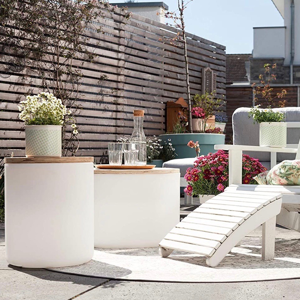 169,95 € Envío gratis | Lámpara de exterior 9W 45×39 cm. Recipiente luminoso Pmma. Color blanco