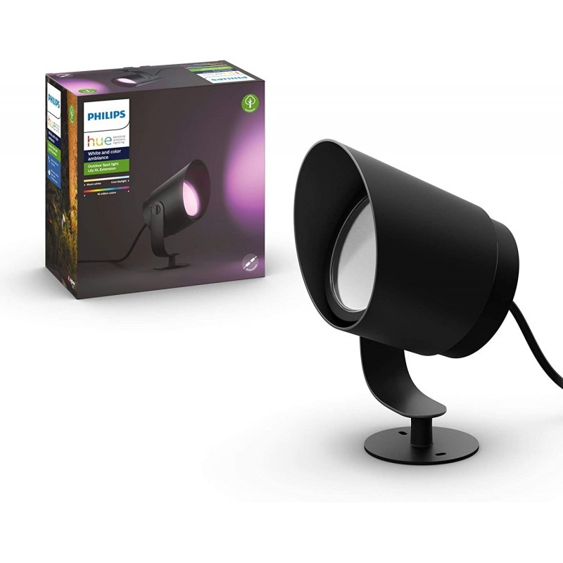244,95 € Envio grátis | Lâmpada de exterior Philips 15W 19×11 cm. LED RGB multicoloridos. Controle com APP para smartphone. Compatível com Alexa Cor preto