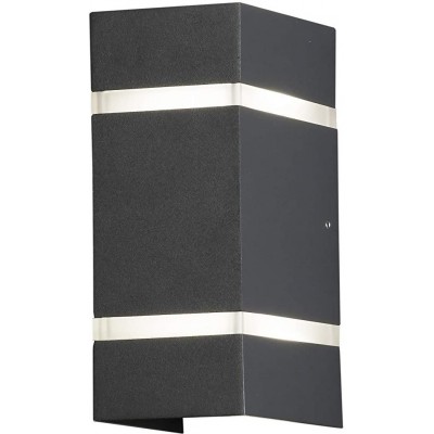 179,95 € Envio grátis | Aplique de parede ao ar livre 3W 20×12 cm. Saída de luz bidirecional Acrílico e alumínio. Cor preto