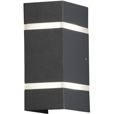 188,95 € Free Shipping | Outdoor wall light 3W Rectangular Shape 20×12 cm. Bidirectional light output Terrace, garden and public space. Modern Style. Acrylic and Aluminum. Black Color