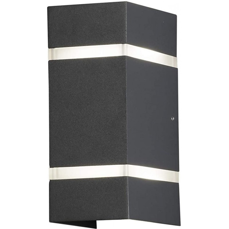 188,95 € Free Shipping | Outdoor wall light 3W Rectangular Shape 20×12 cm. Bidirectional light output Terrace, garden and public space. Modern Style. Acrylic and Aluminum. Black Color