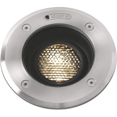 Luminária embutida 7W Forma Redondo 14×14 cm. LED ajustável Sala de estar, sala de jantar e quarto. Alumínio. Cor cinza