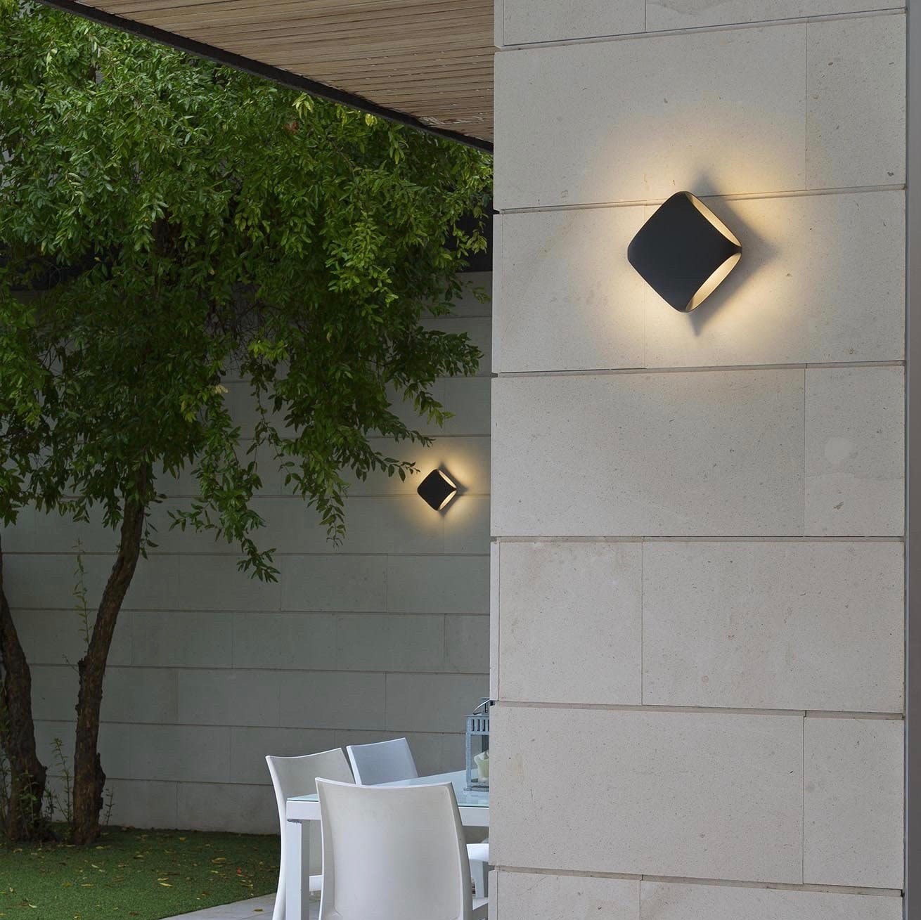 129,95 € Envoi gratuit | Applique murale d'extérieur 12W Eclairage LED 4 voies Aluminium. Couleur anthracite