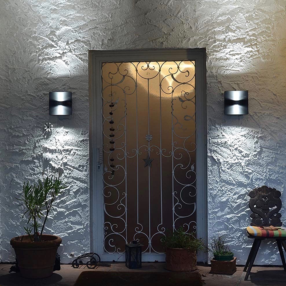 85,95 € Free Shipping | Outdoor wall light 9W 22×22 cm. Bidirectional light output Aluminum. Black Color