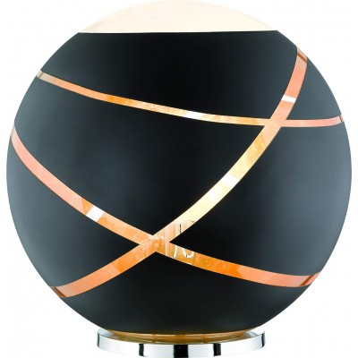 Lámpara de sobremesa Trio 3000K Luz cálida. Forma Esférica 50×50 cm. Salón, comedor y vestíbulo. Metal. Color negro