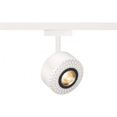 387,95 € Free Shipping | Indoor spotlight 17W Round Shape 10×10 cm. Adjustable LED. Three-phase rail-rail system Living room, bedroom and lobby. Acrylic and Aluminum. White Color