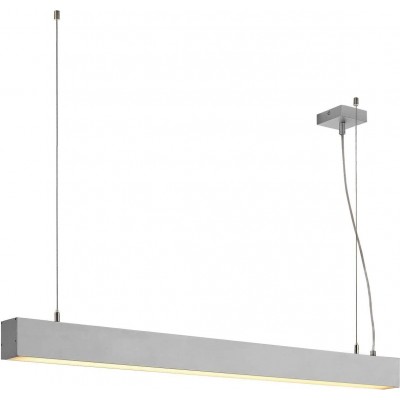 Lampada a sospensione 50W Forma Estesa 105×17 cm. Soggiorno, sala da pranzo e camera da letto. Alluminio. Colore grigio