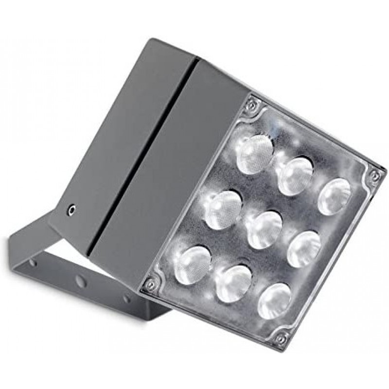169,95 € Free Shipping | Flood and spotlight Cubic Shape 14 cm. 9 adjustable LED light points Terrace, garden and public space. Aluminum. Gray Color