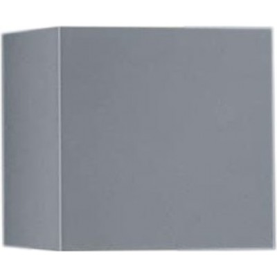 Outdoor wall light 6W Cubic Shape 15×15 cm. Bidirectional light output Terrace, garden and public space. Modern Style. Aluminum and Metal casting. Silver Color