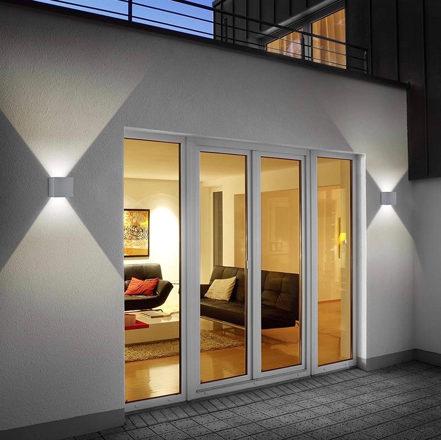 318,95 € Envio grátis | Aplique de parede ao ar livre 6W 15×15 cm. Saída de luz bidirecional Alumínio e metais. Cor prata