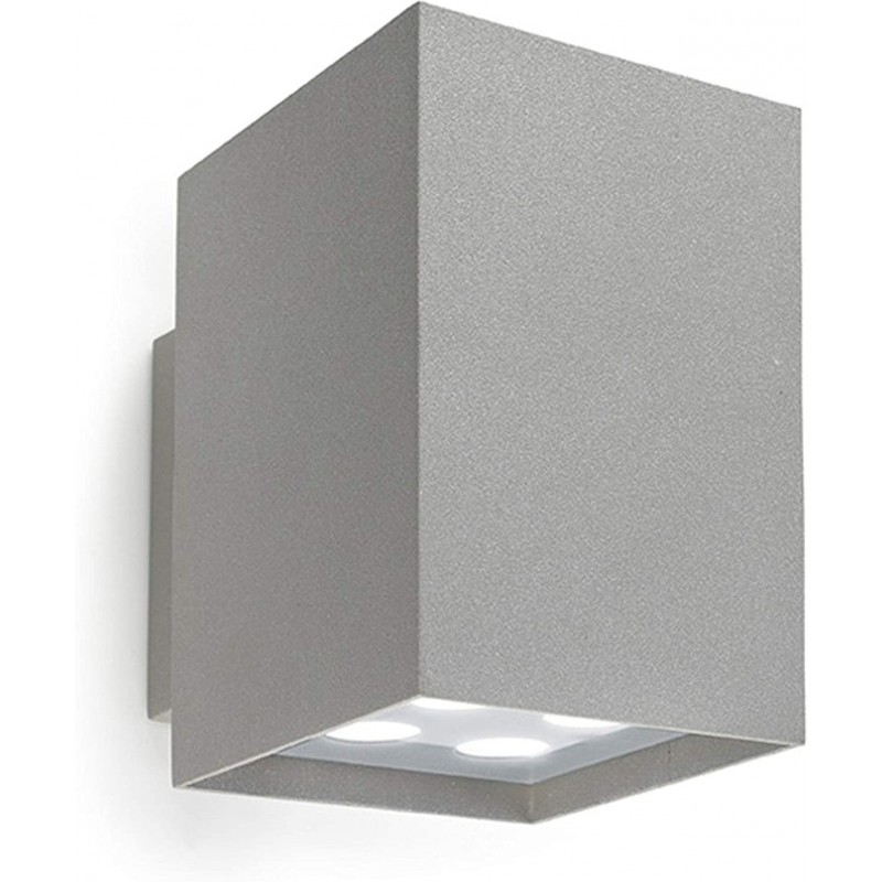 398,95 € Free Shipping | Outdoor wall light Cubic Shape 15×14 cm. 8 LED light points Terrace, garden and public space. Modern Style. Aluminum and Glass. Gray Color