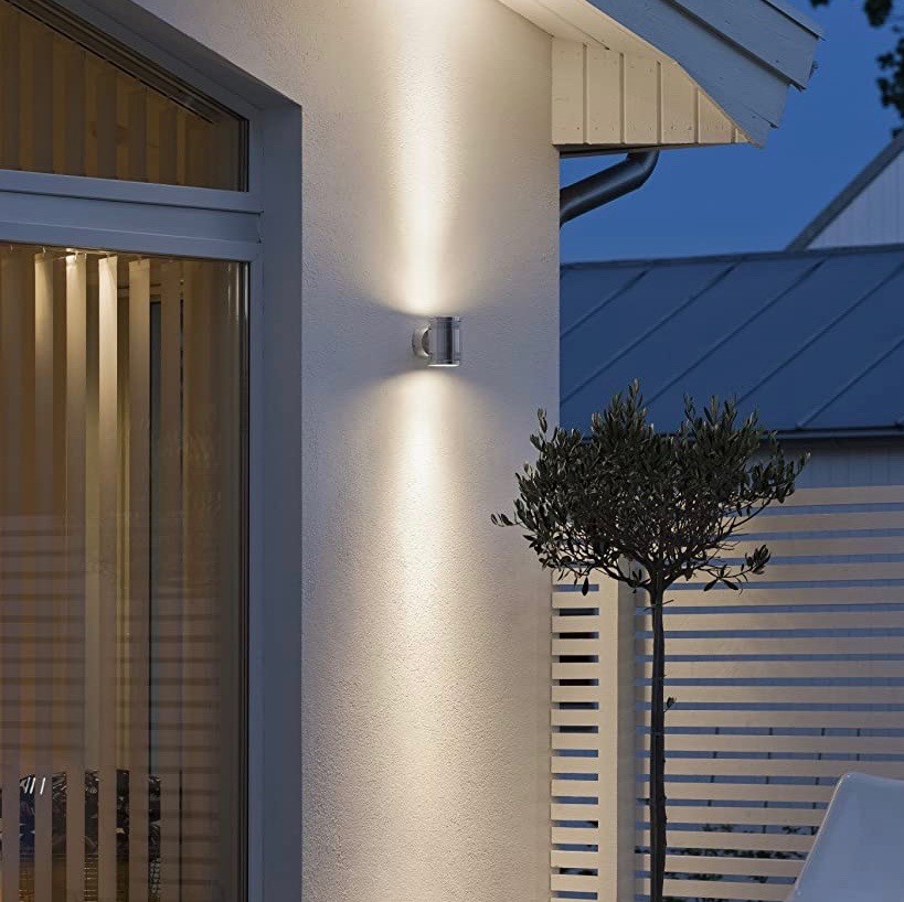 265,95 € Free Shipping | Outdoor wall light 12W 14×12 cm. Bidirectional light output Aluminum. Gray Color